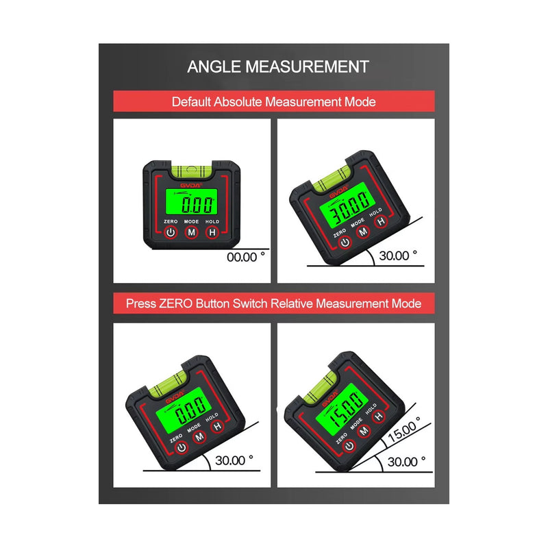 Load image into Gallery viewer, GVDA GD450M 360 Degree Digital Angle Gauge with Magnetic Base
