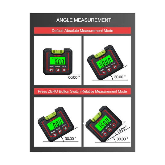 GVDA GD450M 360 Degree Digital Angle Gauge with Magnetic Base