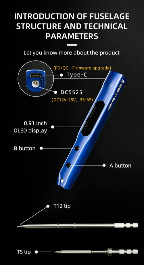 Load image into Gallery viewer, SEQURE SI012 Pro Intelligent OLED Electric Soldering Iron with Adjustable Sensitivity
