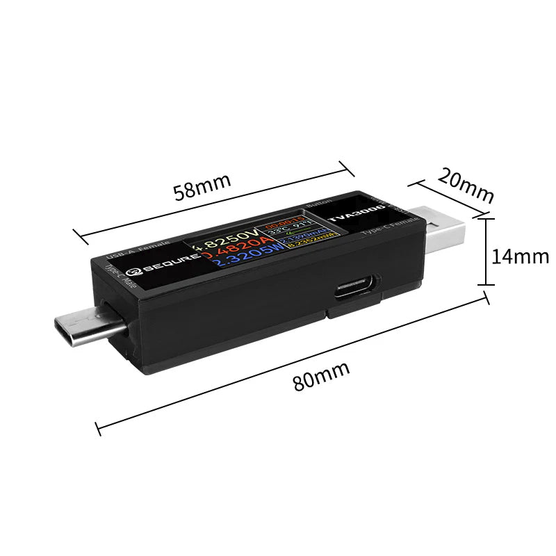 Load image into Gallery viewer, SEQURE TVA3006 High Precision Volt-Ammeter Power Meter Type-C
