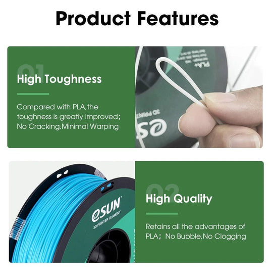 eSUN PLA+ Filament 1.75mm 1000g plastic spool – (Image 3, PLA+) – eSUN AMPANOVA