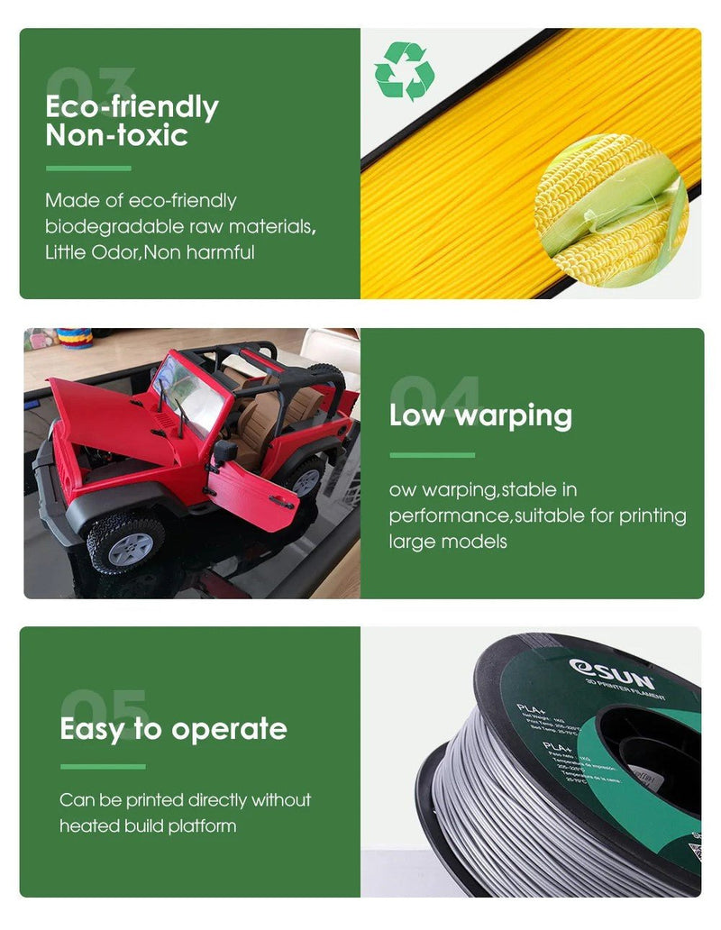 Load image into Gallery viewer, eSUN PLA+ Filament 1.75mm 1000g plastic spool – (Image 4, PLA+) – eSUN AMPANOVA
