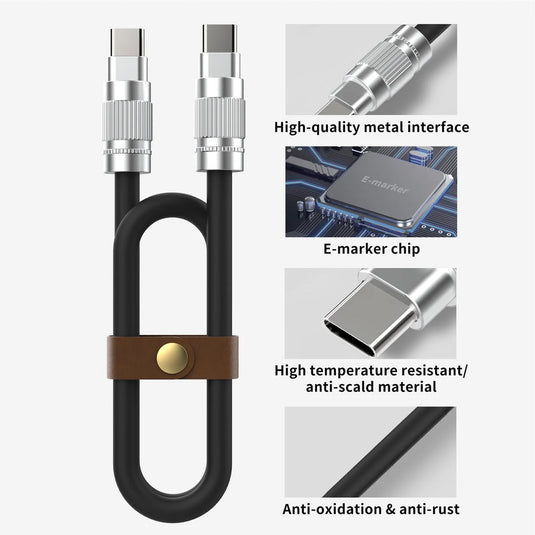 FNIRSI 100W C2C PD Charging Cable 1.2m – Connectors (Image 2, data cable) – FNIRSI AMPANOVA