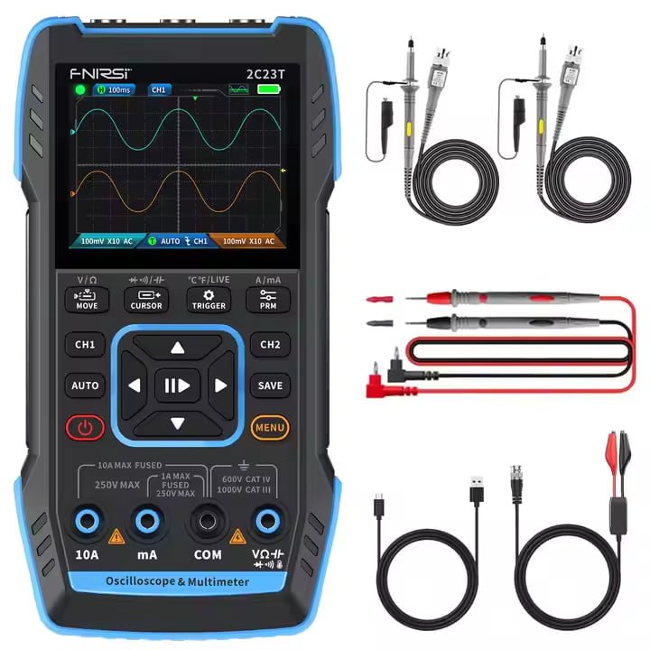 Load image into Gallery viewer, FNIRSI 2C23T 3 - IN - 1 Oscilloscope Multimeter Signal Generator Full Version(10) - FN - 2C23T - OSMSG - OP - BU - FNIRSI - AMPANOVA
