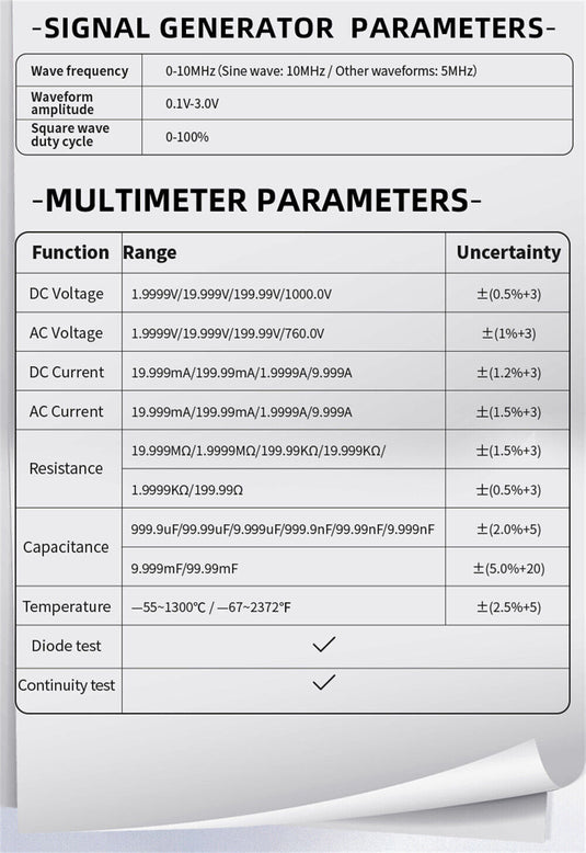 FNIRSI 2C53P 3 - in - 1 Dual Channel Tablet Oscilloscope Multimeter Function Generator (10) - FN - 2C53P - DCHTO - M - FG - FNIRSI - ALTWAYLAB