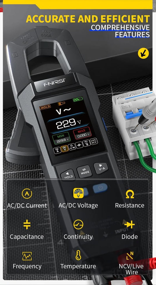 FNIRSI DMC - 100 High - Precision Intelligent Clamp Meter (5) - FN - DMC - 100 - CLM - FNIRSI - AMPANOVA