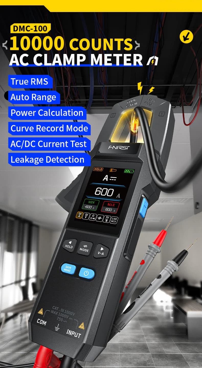 Load image into Gallery viewer, FNIRSI DMC - 100 High - Precision Intelligent Clamp Meter (10) - FN - DMC - 100 - CLM - FNIRSI - AMPANOVA
