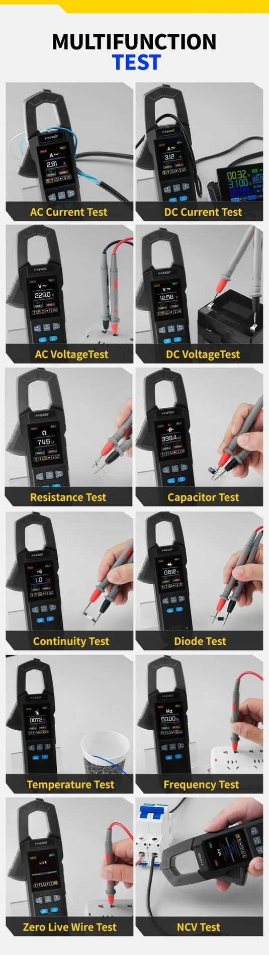 FNIRSI DMC - 100 High - Precision Intelligent Clamp Meter (13) - FN - DMC - 100 - CLM - FNIRSI - AMPANOVA