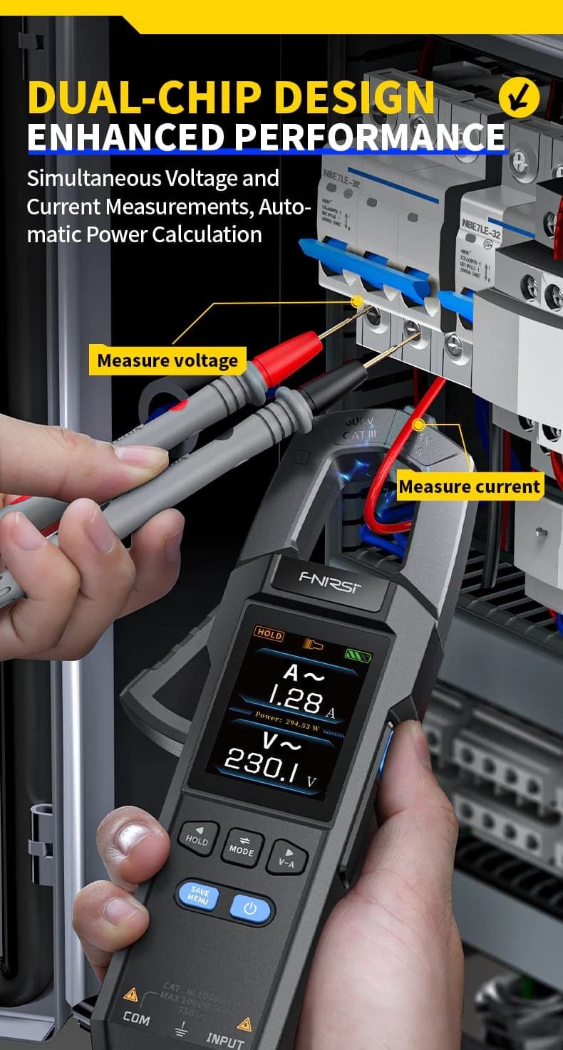 Load image into Gallery viewer, FNIRSI DMC - 100 High - Precision Intelligent Clamp Meter (6) - FN - DMC - 100 - CLM - FNIRSI - AMPANOVA

