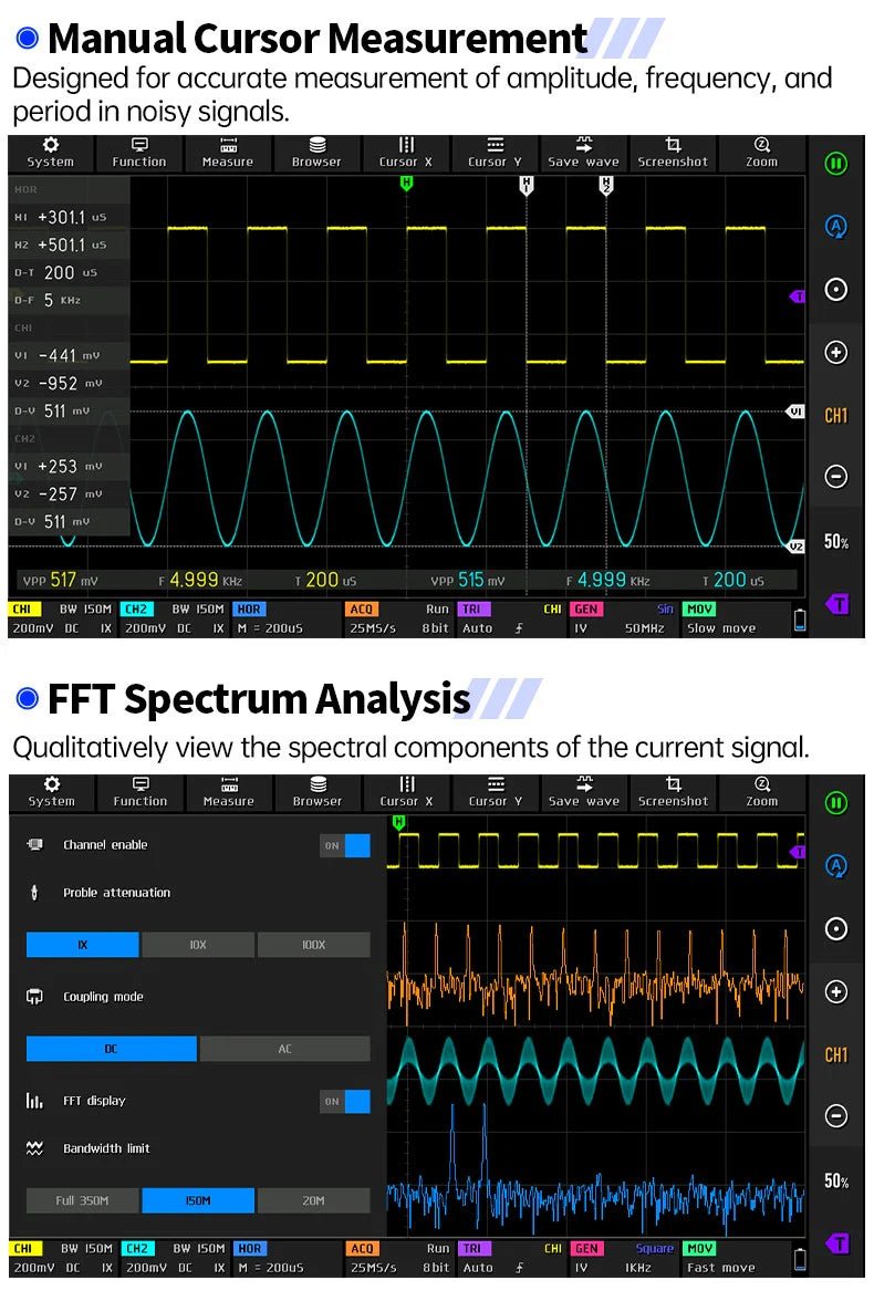 Load image into Gallery viewer, FNIRSI DPOS350P 4 - IN - 1 350MHz 1GSPS Tablet Oscilloscope (11) - FN - DPOS - 350P - TO - FNIRSI - AMPANOVA
