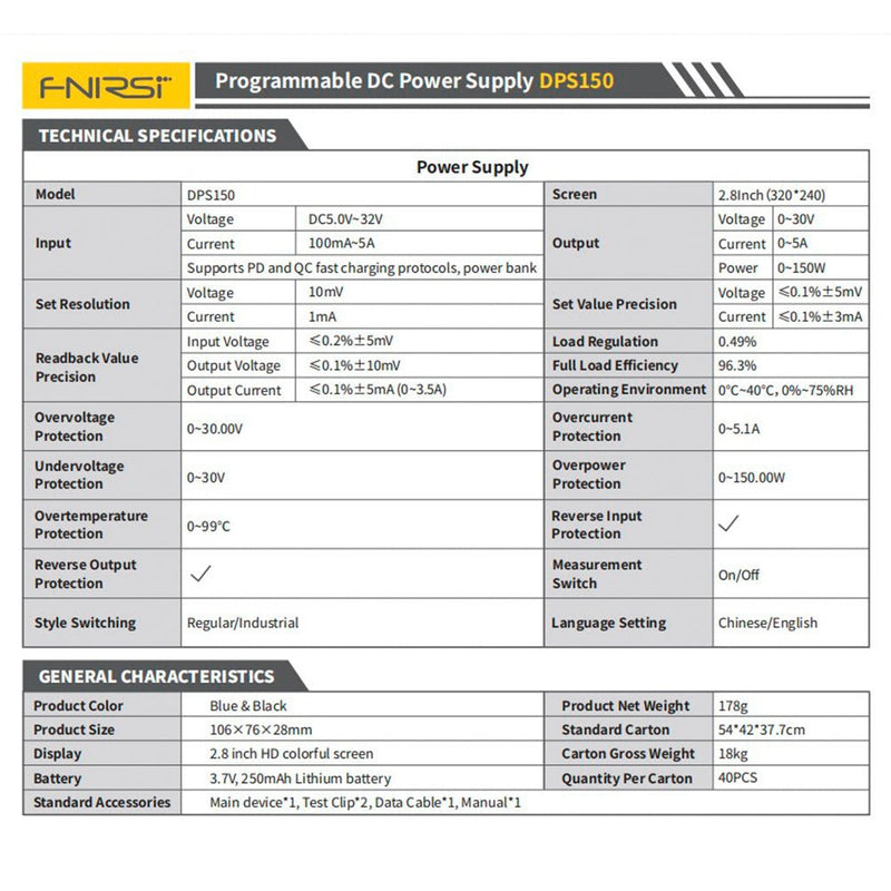 Load image into Gallery viewer, FNIRSI DPS - 150 Programmable Mini Portable DC Power Supply Option(10) - FN - DPS150 - PDC - PS - OP - FNIRSI - ALTWAYLAB
