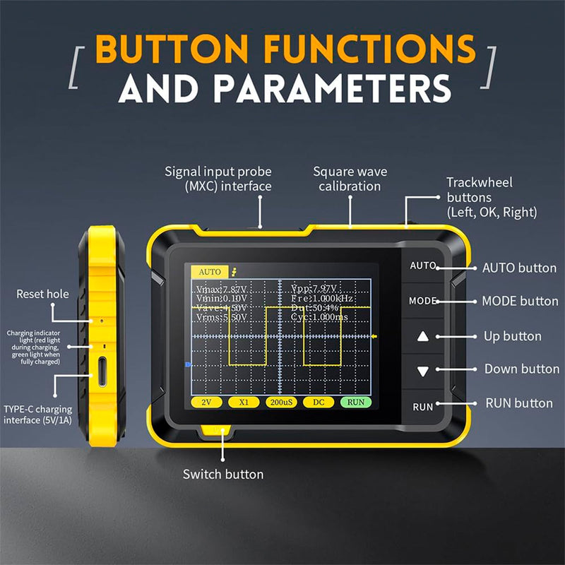 Load image into Gallery viewer, FNIRSI DSO - 152 2.8&quot; Mini Pocket Handheld Digital DSO Oscilloscope FNIRSI DSO - 152 / Standard(7) - SKU FN - DSO - 152 - MP - HDO - ST - FNIRSI - ALTWAYLAB
