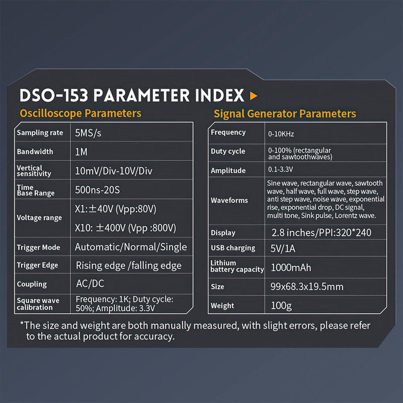 Load image into Gallery viewer, FNIRSI DSO - 153 2 - IN - 1 Mini Digital Oscilloscope Waveform Generator FNIRSI DSO - 153 / Standard(11) - FN - DSO - 153 - MDO - ST - FNIRSI - ALTWAYLAB
