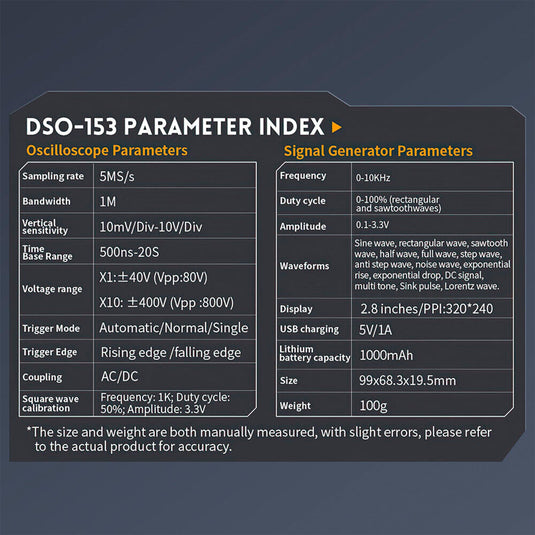 FNIRSI DSO - 153 2 - IN - 1 Mini Digital Oscilloscope Waveform Generator FNIRSI DSO - 153 / Standard(11) - FN - DSO - 153 - MDO - ST - FNIRSI - ALTWAYLAB