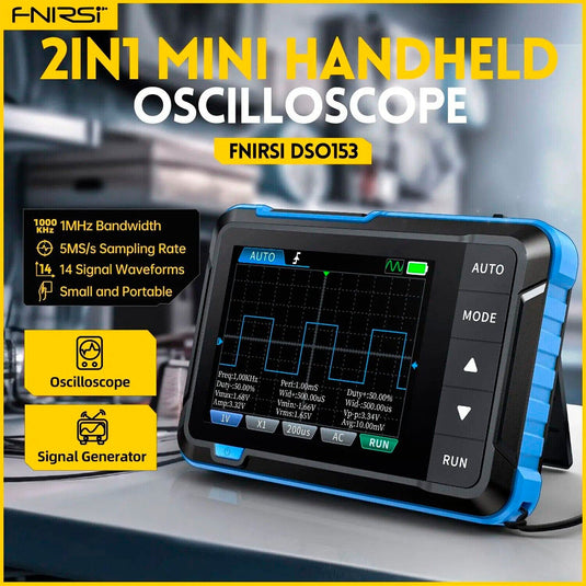 Fnirsi DSO - 153 Portable Oscilloscope + FNIRSI P6100 Oscilloscope Probe DC - 6MHz DC - 100MHz Scope Clip Probe (2) - FN - DSO - 153 - MDO - ST_FN - P6100 - OSCP - PROBE - FNIRSI - AMPANOVA