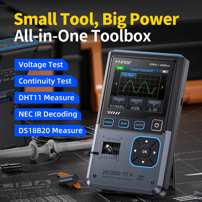 Load image into Gallery viewer, FNIRSI DSO - TC4 Upgrade 3 In 1 Digital Oscilloscope Transistor Tester Signal Generator (4) - FN - DSO - TC4 - DO - SG - TT - FNIRSI - AMPANOVA
