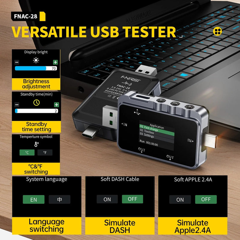 Load image into Gallery viewer, FNIRSI FNAC - 28 USB Tester (6) - FN - FNAC - 28 - TDVAP - CM - FNIRSI - AMPANOVA
