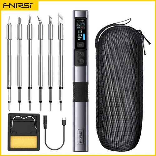 FNIRSI HS - 02A Intelligent Soldering Iron / 6 Tips Package (1) - FN - HS02A - ISI - 6SIT - FNIRSI - AMPANOVA