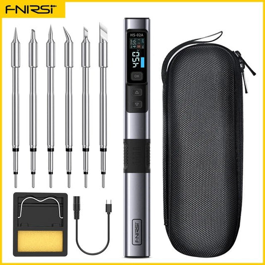 FNIRSI HS - 02A Intelligent Soldering Iron / 6 Tips Package (1) - FN - HS02A - ISI - 6SIT - FNIRSI - AMPANOVA