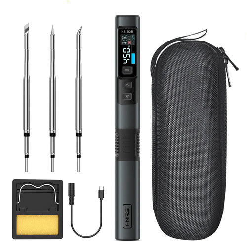 FNIRSI HS - 02B Intelligent Soldering Iron / 3 Tips Package (1) - FN - HS02B - ISI - 3SIT - FNIRSI - AMPANOVA