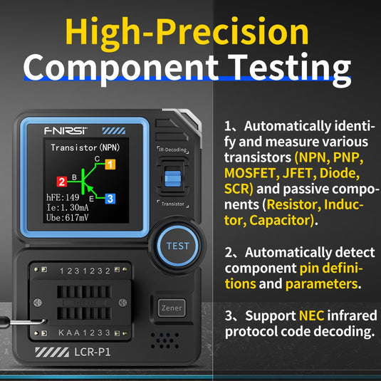 FNIRSI LCR - P1 Multifunction Transistor Capacitor Tester (8) - FN - LCR - P1 - MTCT - FNIRSI - ALTWAYLAB