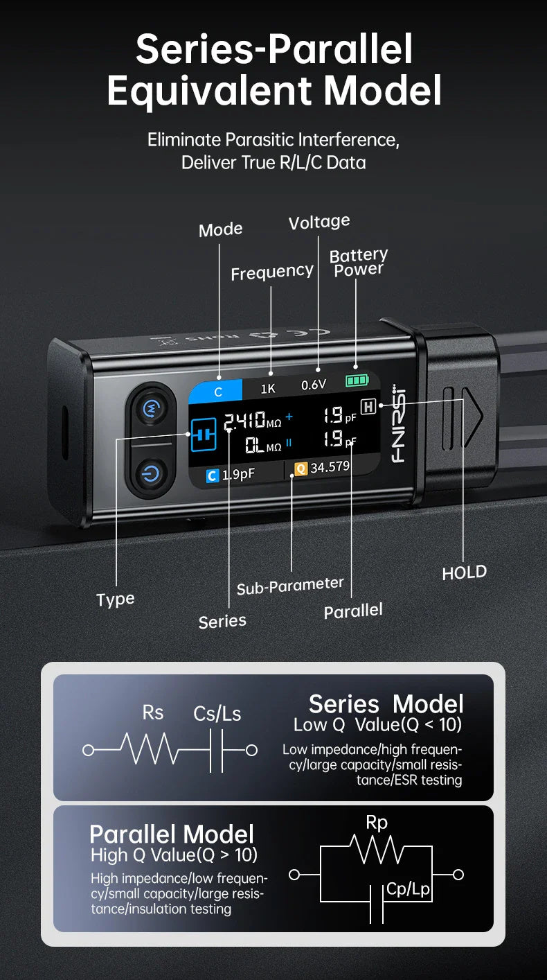 Load image into Gallery viewer, FNIRSI LCR - ST2 100K LCR ESR Meter 2 - in - 1 Digital Tweezers Bridge – (Image 3, ) – FNIRSI AMPANOVA
