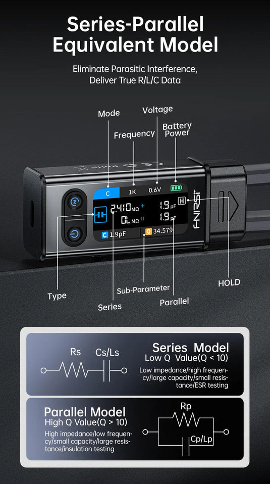 FNIRSI LCR - ST2 100K LCR ESR Meter 2 - in - 1 Digital Tweezers Bridge – (Image 3, ) – FNIRSI AMPANOVA
