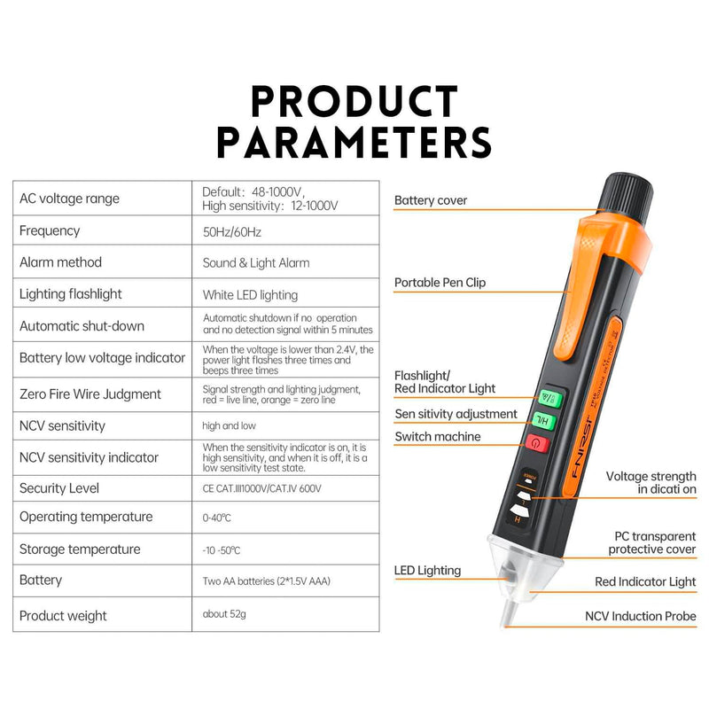 Load image into Gallery viewer, FNIRSI TP10 Smart Non - Contact Voltage Tester (8) - FN - TP10 - SNCVT - Fnirsi - ALTWAYLAB
