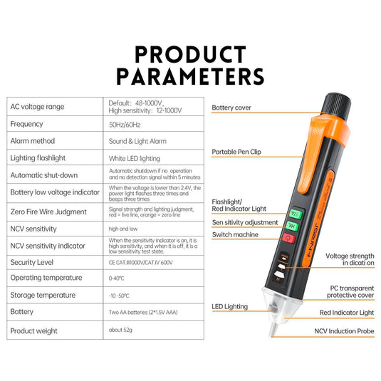 FNIRSI TP10 Smart Non - Contact Voltage Tester (8) - FN - TP10 - SNCVT - Fnirsi - ALTWAYLAB