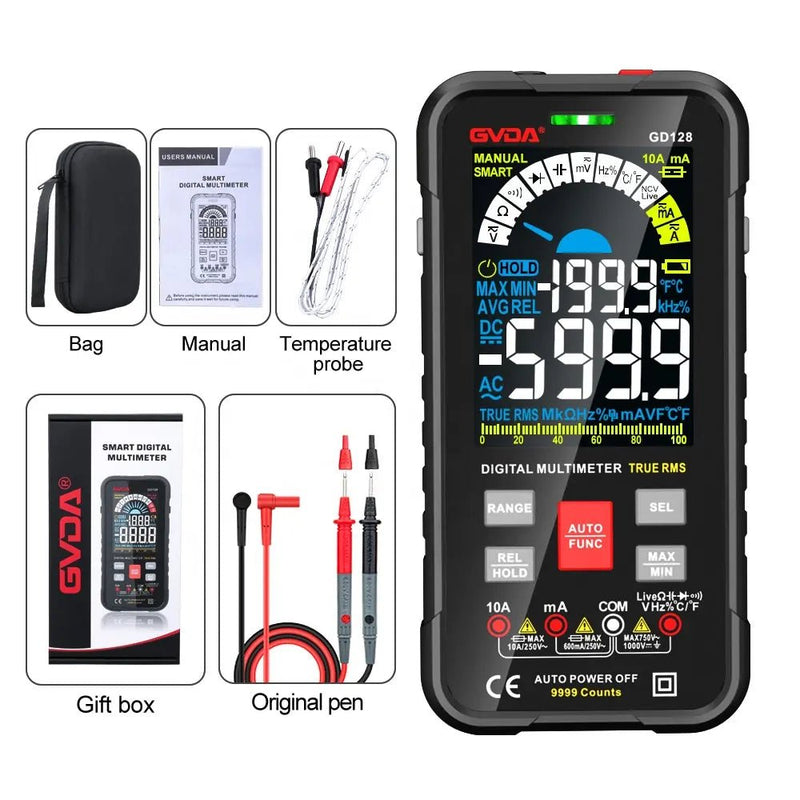 Load image into Gallery viewer, GVDA GD128 Digital Multimeter with Smart Measure and Color LCD – (Image 11, imp) – GVDA AMPANOVA
