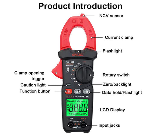 GVDA GD163 Multimeter with Digital Clamp Meter – (Image 3, imp) – GVDA AMPANOVA