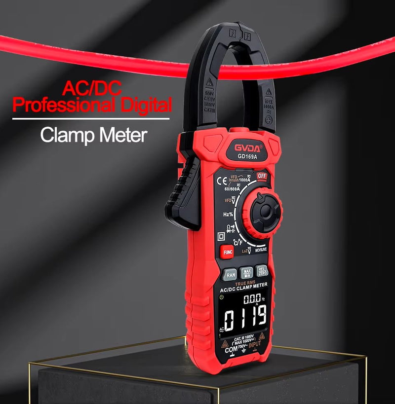 Load image into Gallery viewer, GVDA GD169A Digital Clamp Meter 1000V 1000A VA Color LCD – (Image 9, imp) – GVDA AMPANOVA
