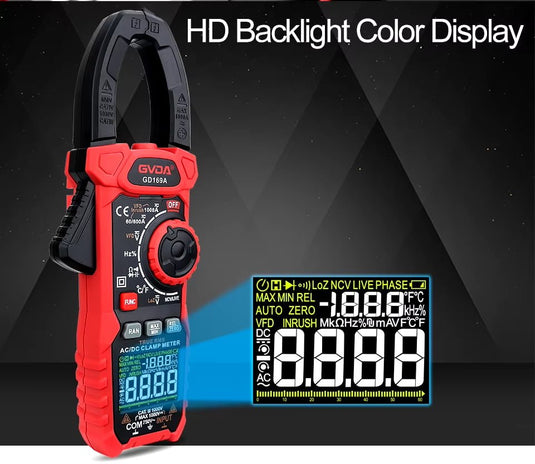 GVDA GD169A Digital Clamp Meter 1000V 1000A VA Color LCD – (Image 8, imp) – GVDA AMPANOVA