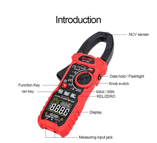GVDA GD169A Digital Clamp Meter 1000V 1000A VA Color LCD – (Image 2, imp) – GVDA AMPANOVA