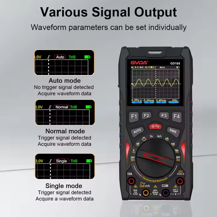 Load image into Gallery viewer, GVDA GD188 3 in 1 Multimeter Combining a Digital Oscilloscope, Signal Generator – (Image 3, imp) – GVDA AMPANOVA
