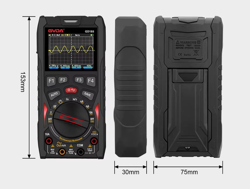 Load image into Gallery viewer, GVDA GD188 3 in 1 Multimeter Combining a Digital Oscilloscope, Signal Generator – (Image 10, imp) – GVDA AMPANOVA
