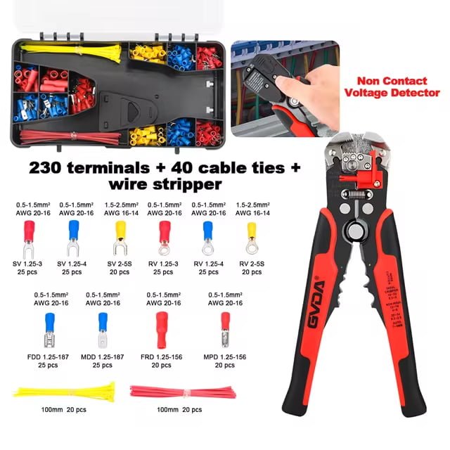 Load image into Gallery viewer, GVDA GD306, GD306A Automatic Wire Stripper with Non Voltage Detector – (Image 18, imp) – GVDA AMPANOVA
