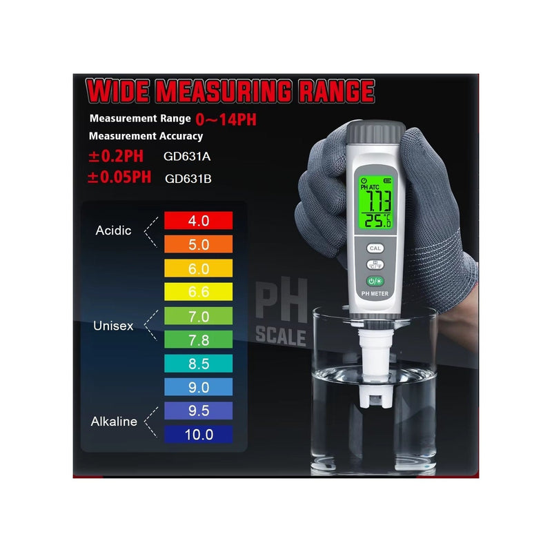 Load image into Gallery viewer, GVDA GD631B PH meter Type C Rechargeable – pH Meter (Image 3, ) – GVDA AMPANOVA
