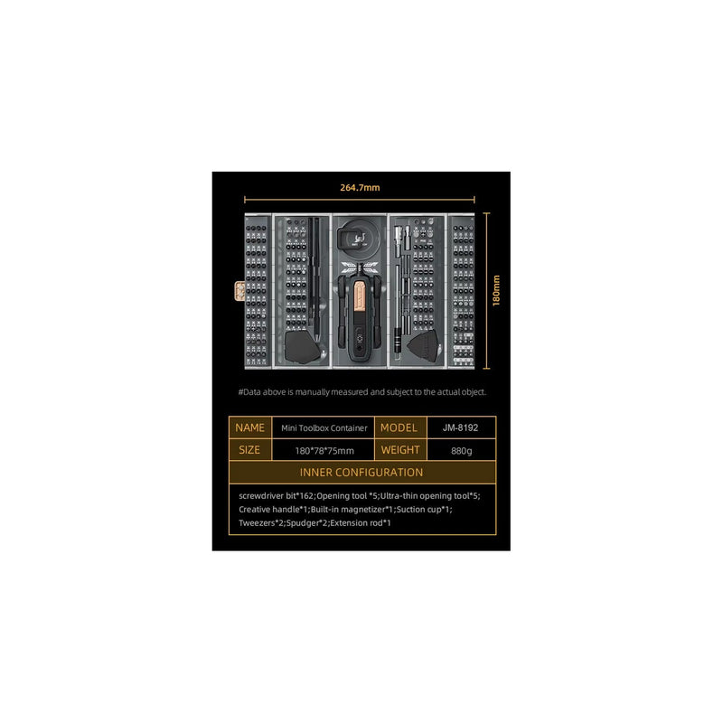 Load image into Gallery viewer, Jakemy JM-8192 Precision Screwdriver Kit 180-in-1 for Electronics Repair – Tool Kit (Image 5, screwdriver) – Jakemy AMPANOVA
