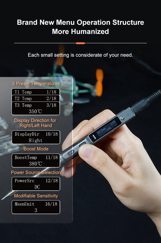 MINIWARE TS101 Soldering Iron (B2) Black + 65W Charger + Mini Stand (8) - MNWTS101B2 - SI - BK - 65W - MINIWARE - AMPANOVA