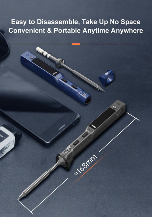 MINIWARE TS101 Soldering Iron (BC2) Blue + 65W Charger + Mini Stand (5) - MNWTS101BC2 - SI - BU - 65W - MINIWARE - AMPANOVA