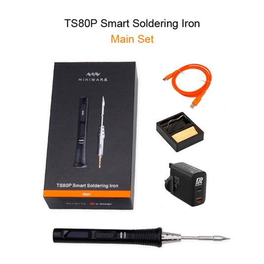 MINIWARE TS80P (main) Soldering Iron + 65W Charger + PD3.1 240W USB C to C Cable + Mini Stand (1) - MNWTS80PMN - SI - 65W - C2C - MS - MINIWARE - AMPANOVA
