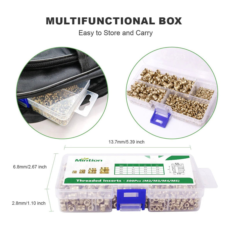 Load image into Gallery viewer, Mintion 500 Pcs Threaded Insert Kits (3) - MIN - 500 - THI - KIT - Mintion - AMPANOVA
