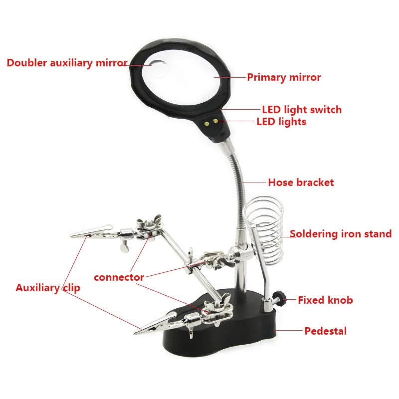 Load image into Gallery viewer, SEQURE – PCB Welding Auxiliary Clamp – Magnifier, LED Light – Soldering Accessories (Image 8, circuit repair) – SEQURE AMPANOVA
