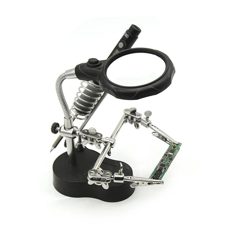 Load image into Gallery viewer, SEQURE – PCB Welding Auxiliary Clamp – Magnifier, LED Light – Soldering Accessories (Image 2, circuit repair) – SEQURE AMPANOVA
