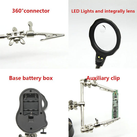 SEQURE – PCB Welding Auxiliary Clamp – Magnifier, LED Light – Soldering Accessories (Image 7, circuit repair) – SEQURE AMPANOVA