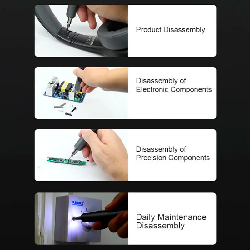 Load image into Gallery viewer, SEQURE ES - 180 – Micro Electronic Screwdriver – S2 Steel, 20 Bits – Electric Screwdriver (Image 10, dual mode) – SEQURE AMPANOVA
