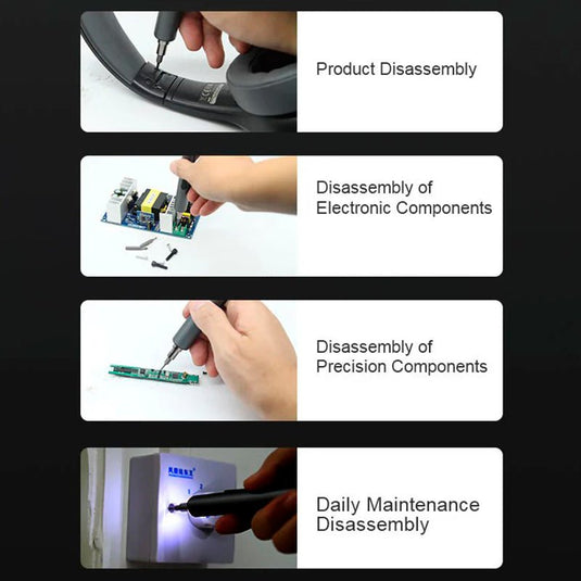 SEQURE ES - 180 – Micro Electronic Screwdriver – S2 Steel, 20 Bits – Electric Screwdriver (Image 10, dual mode) – SEQURE AMPANOVA