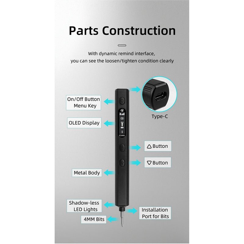 Load image into Gallery viewer, SEQURE ES666 Smart Somatosensory Recognition Electric Screwdriver SEQURE ES666 Host(11) - ES6660001 - SEQURE - AMPANOVA
