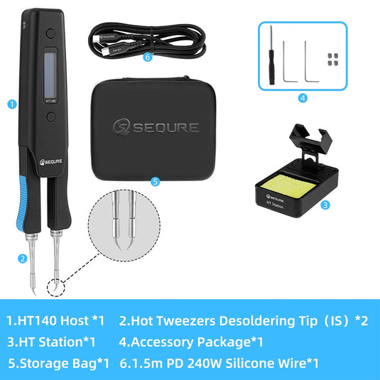 SEQURE HT140 2 - IN - 1 Hot Tweezers and Soldering Iron SEQURE HT140 / Base(1) - SQ - HT140 - HT - SI - BS - SEQURE - ALTWAYLAB